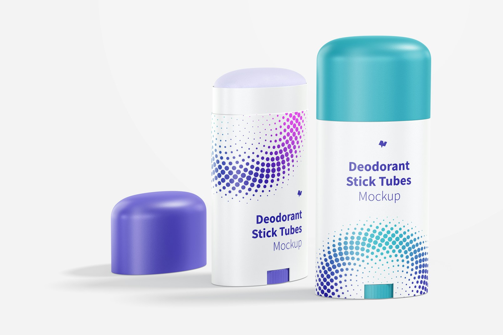 Deodorant Stick Tubes Mockup, Opened and Closed