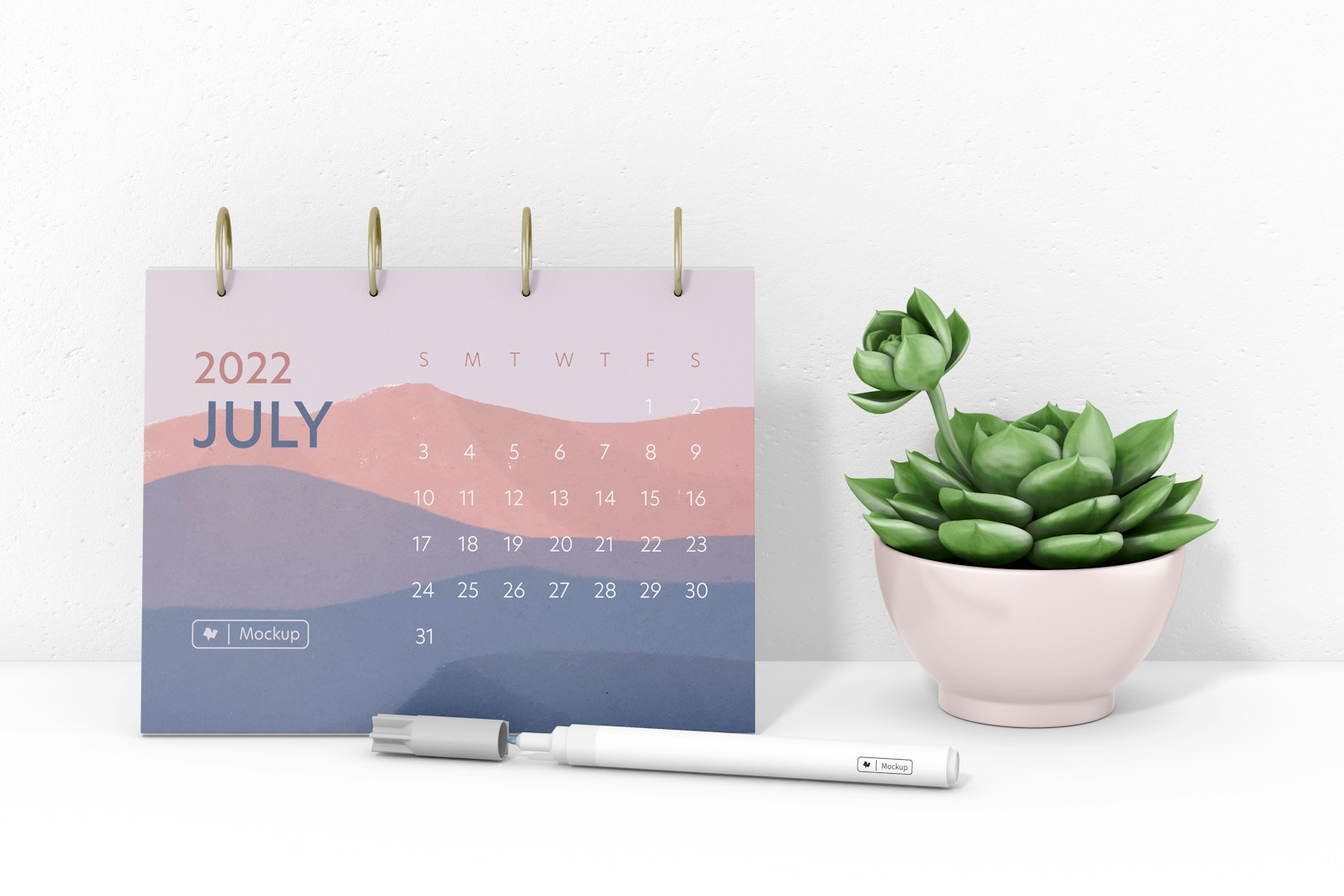 Acrylic Calendar Mockup, Front View