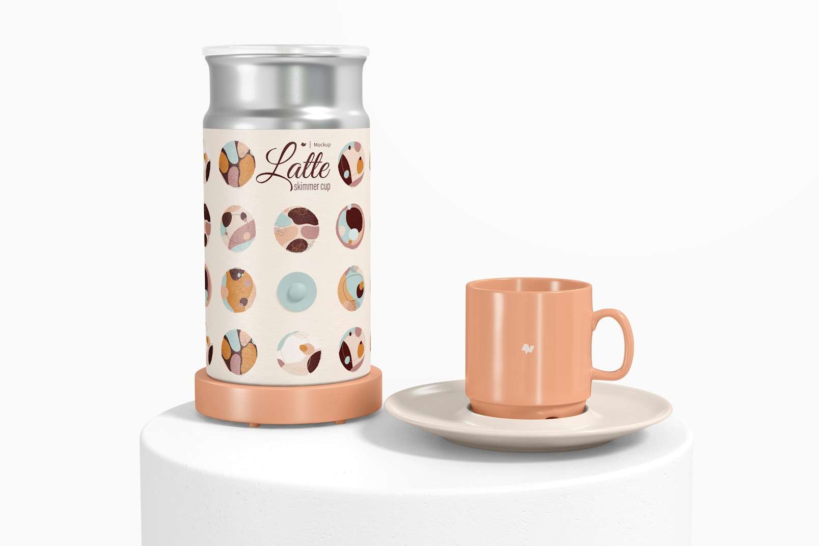Latte Skimmer Cup with Mug Mockup