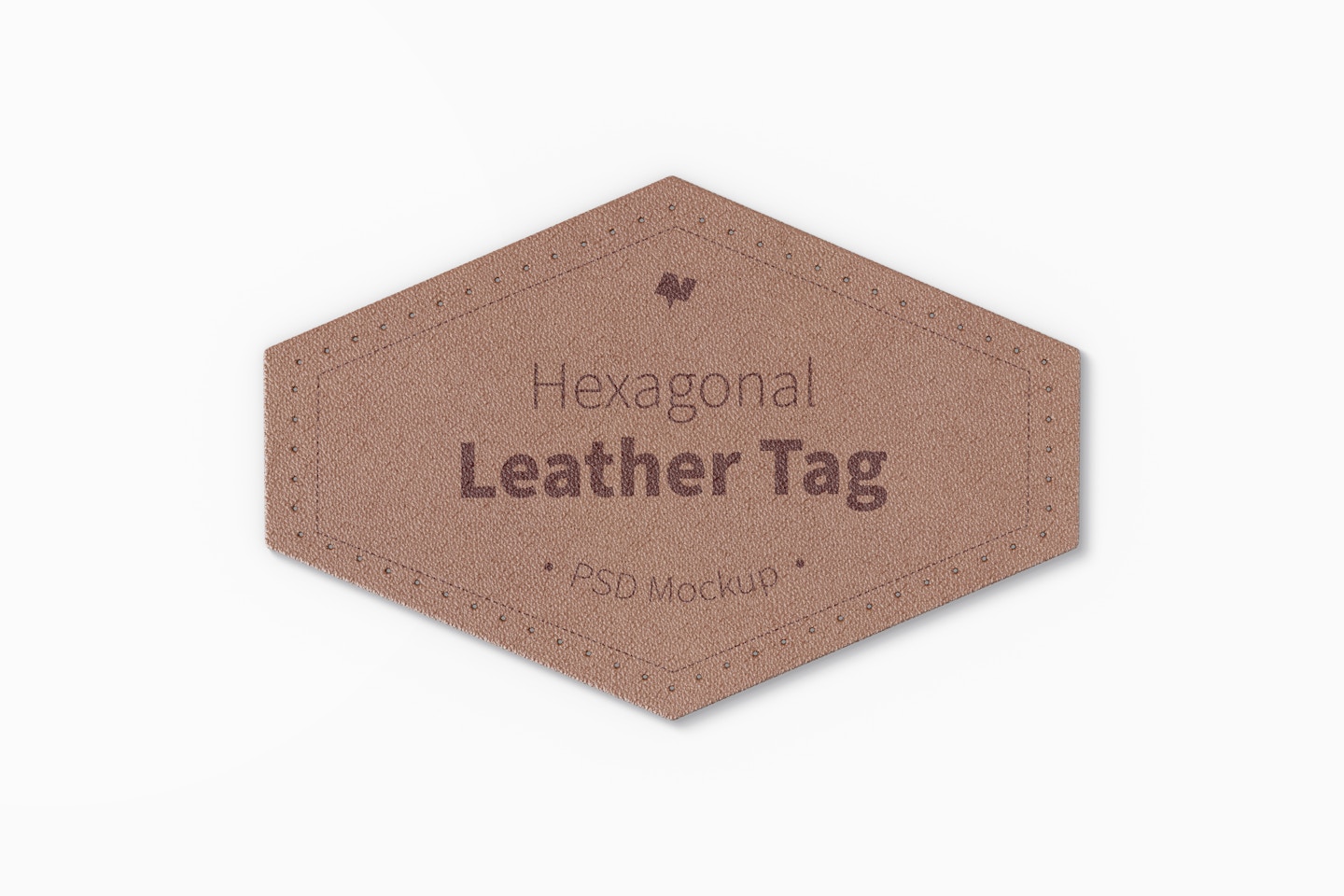 Hexagonal Leather Tag Mockup
