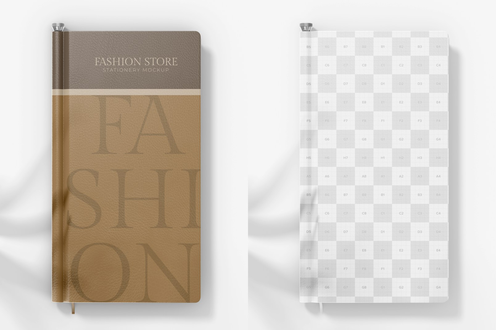 Fashion Design Notebook Mockup, Top View