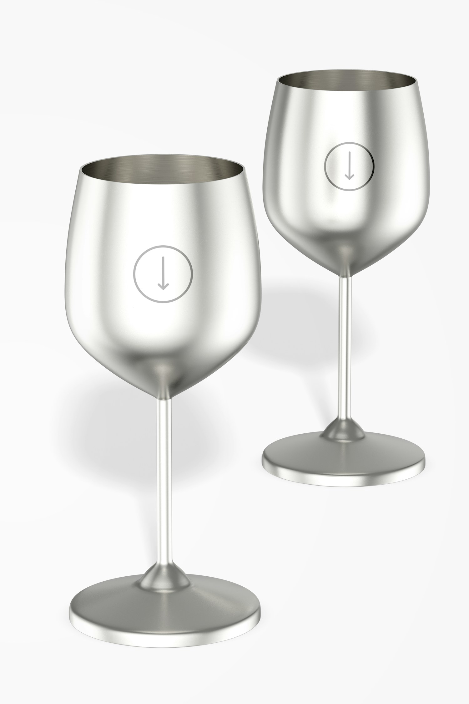 Stainless Steel Wine Glasses Mockup