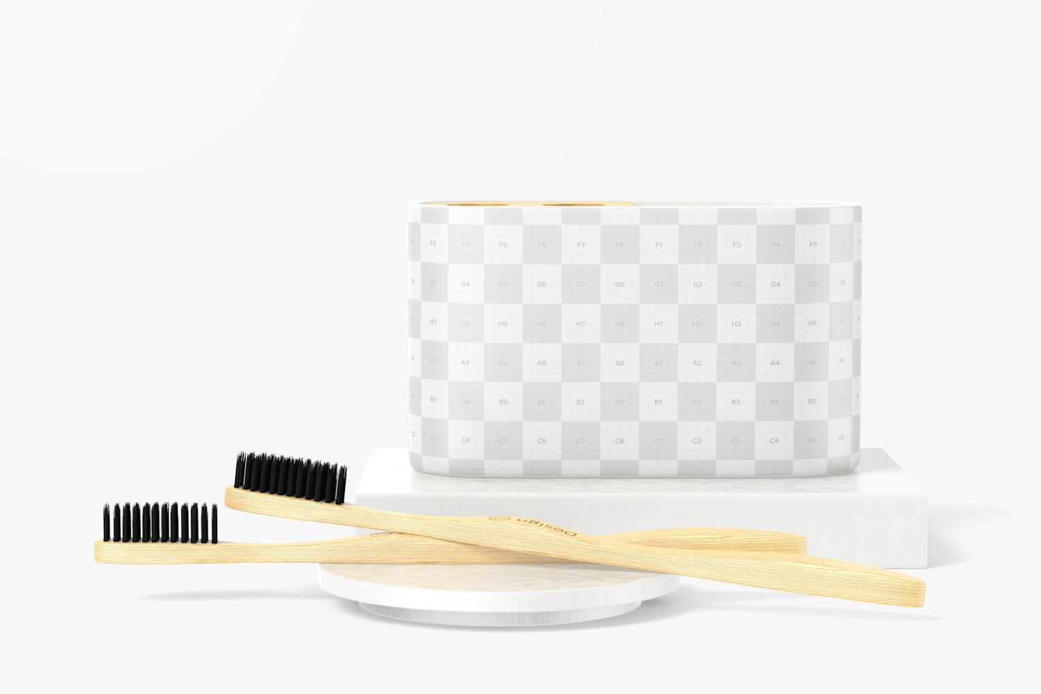 Toothbrush Holder Mockup, Front View 02