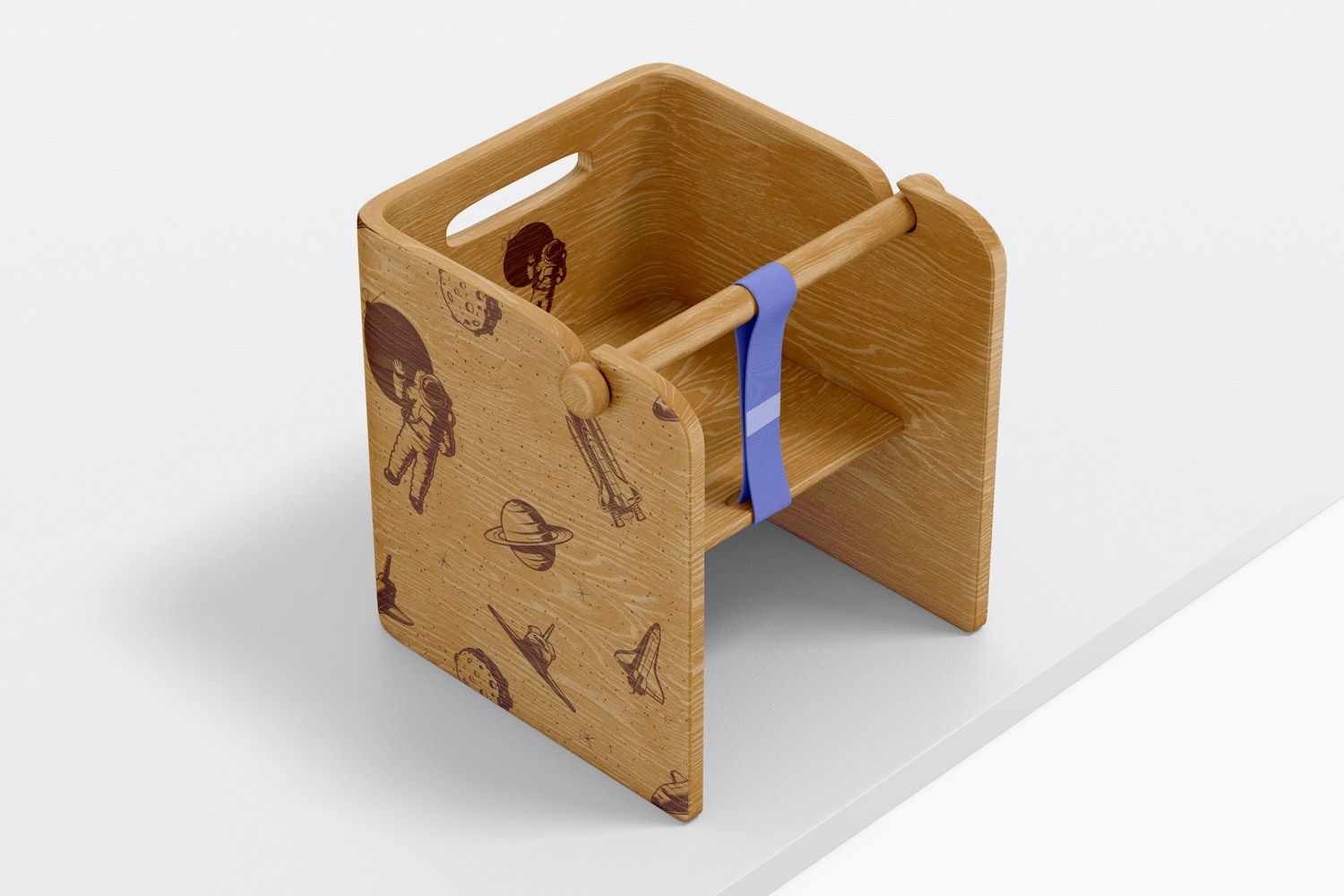 Baby Wooden Chair Mockup, Left View