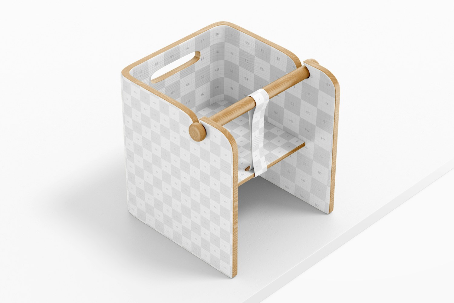 Baby Wooden Chair Mockup, Left View
