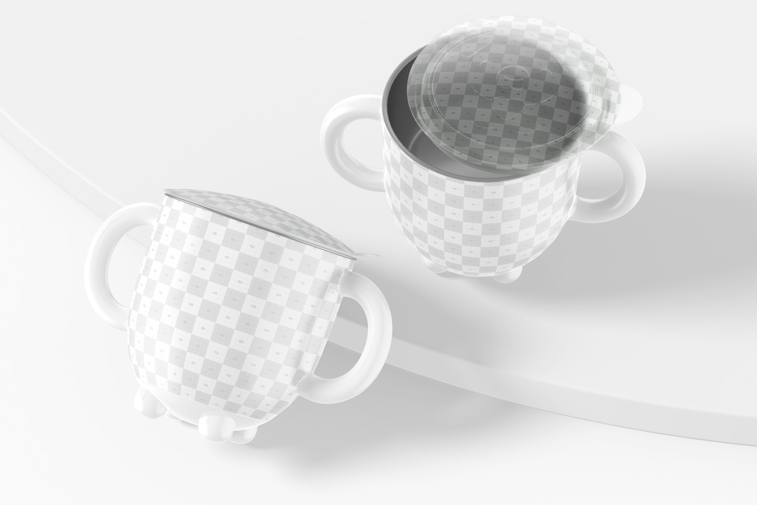 Stainless Steel Baby Mugs Mockup, Perspective Stainless Steel Baby Mugs Mockup, Perspective