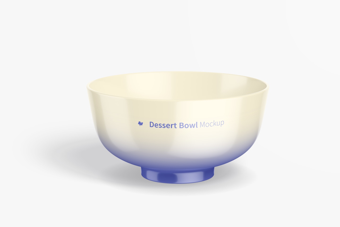 Porcelain Dessert Bowl Mockup, Front View