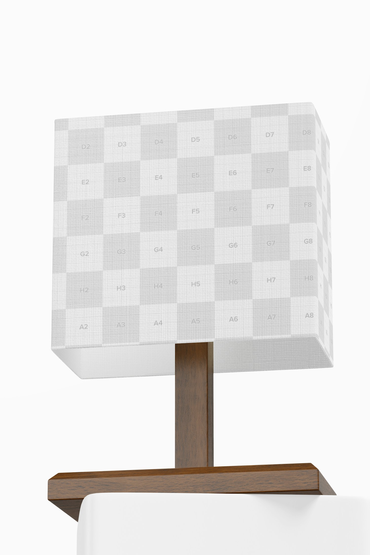 Rectangular Wood Table Lamp Mockup, Low Angle View Rectangular Wood Table Lamp Mockup, Low Angle View