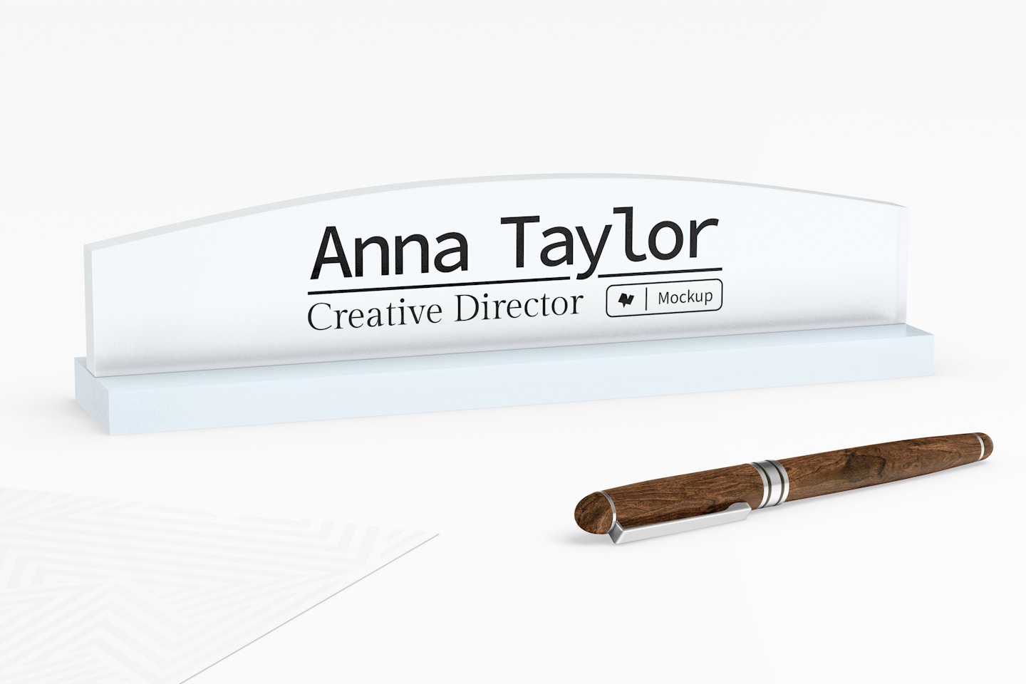 Frosted Glass Name Plate Mockup