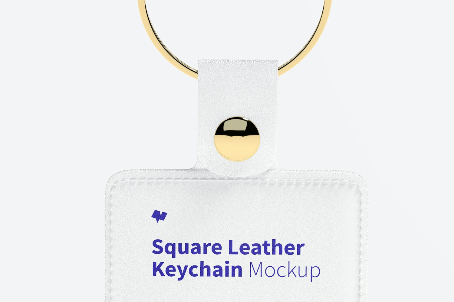 Square Leather Keychain Mockup