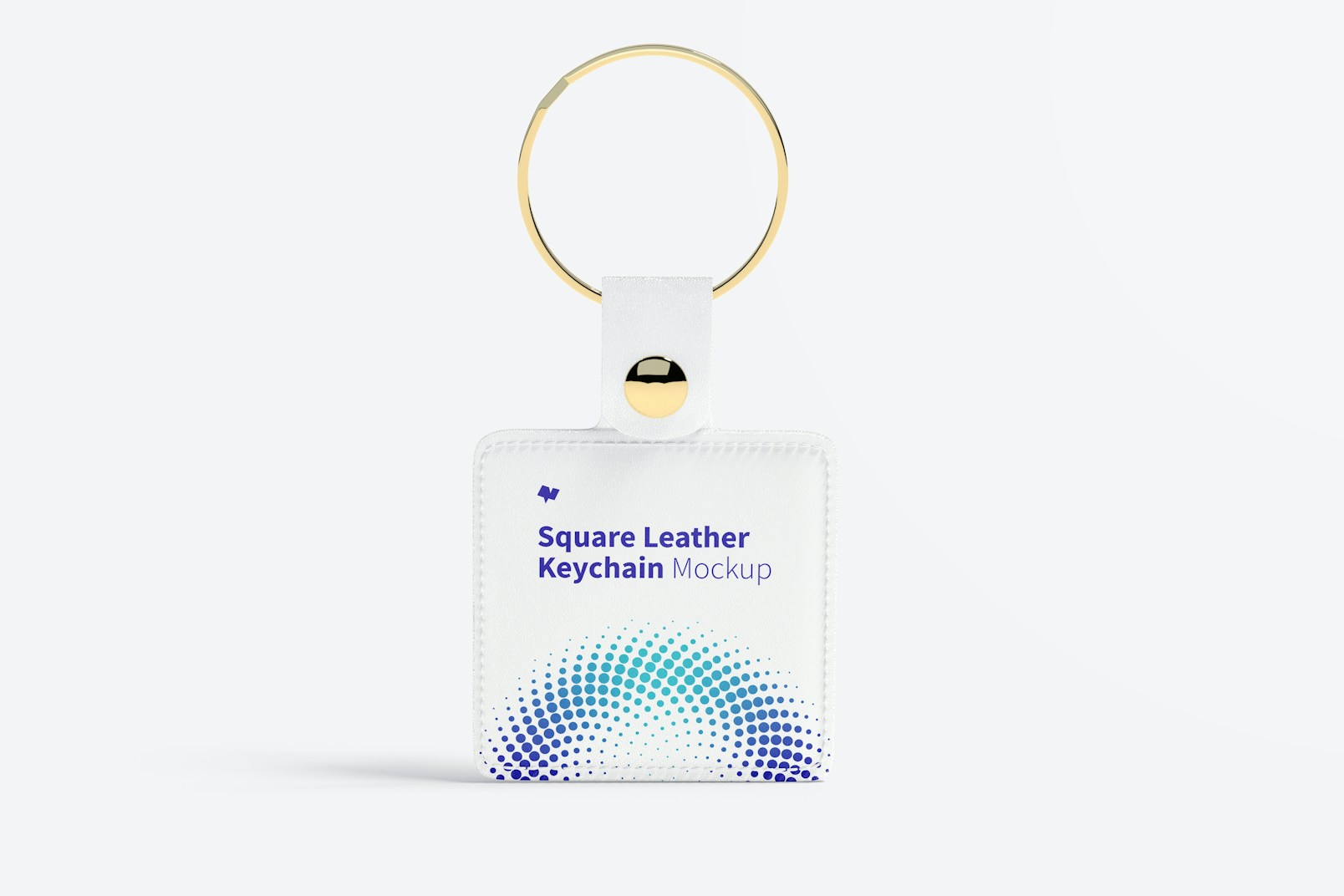 Square Leather Keychain Mockup