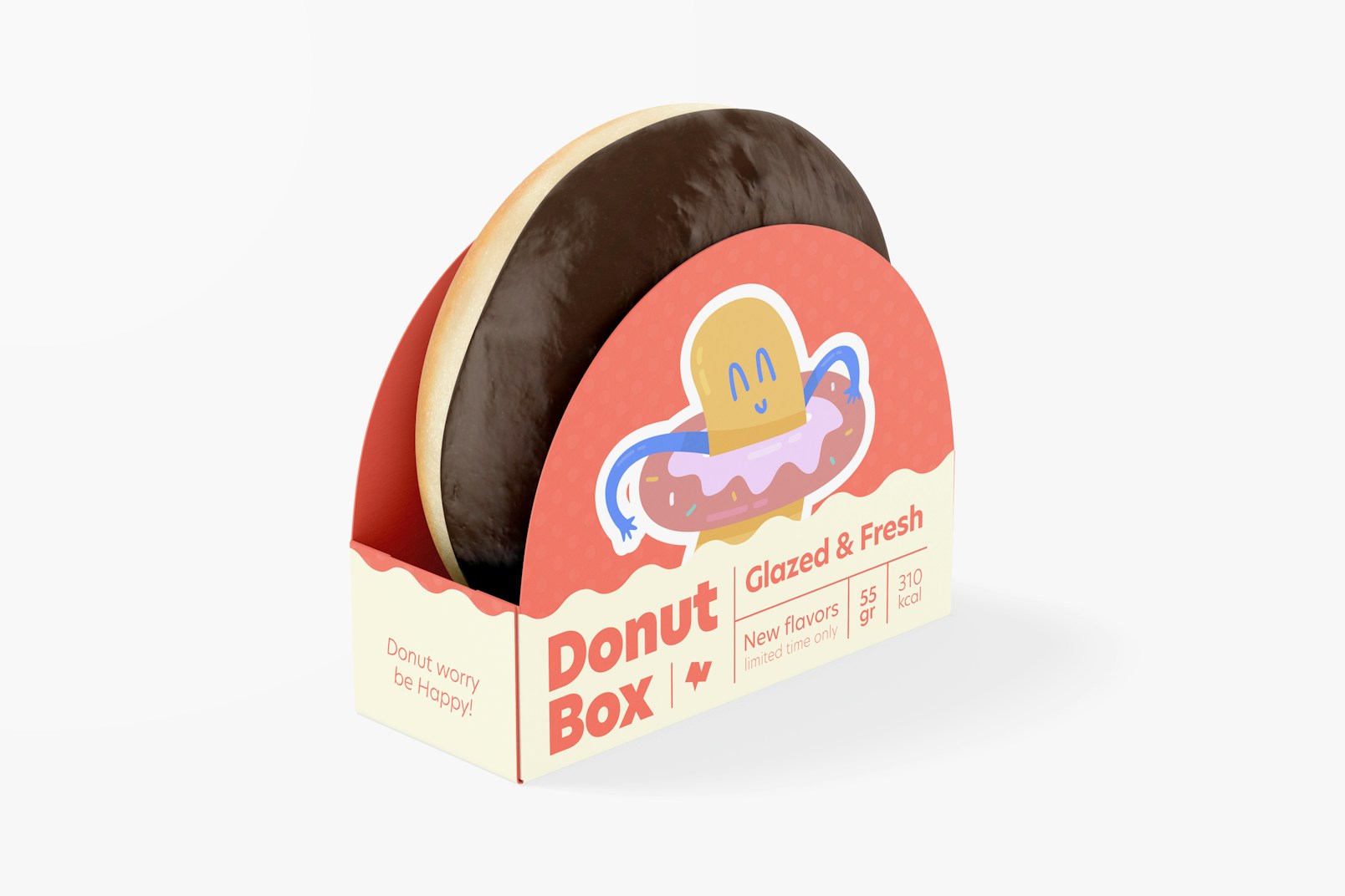 Donut Box Mockup, Left View