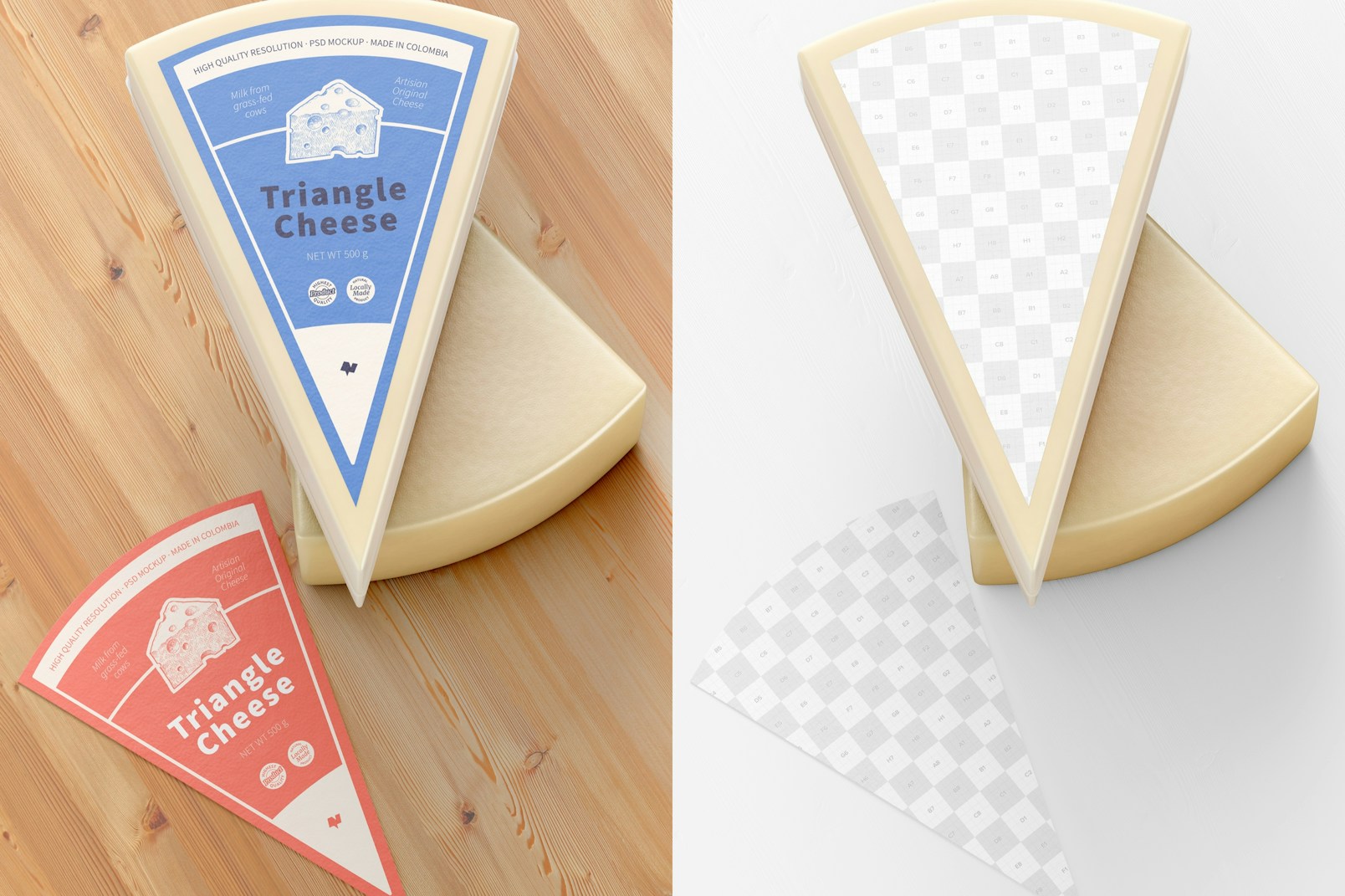 Triangle Cheese Mockup, Top View