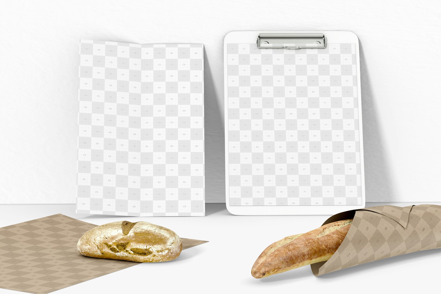 Bakery Stationery with Mockup, Front View