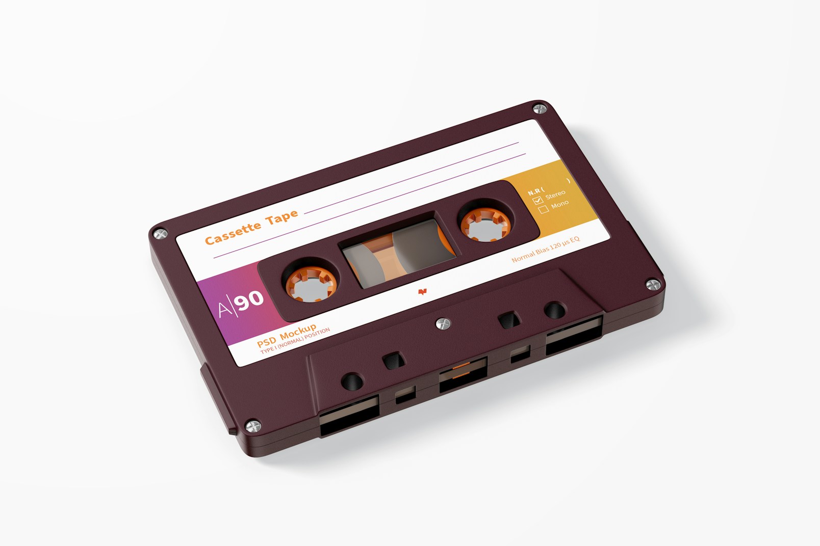 Cassette Tape Mockup, Perspective