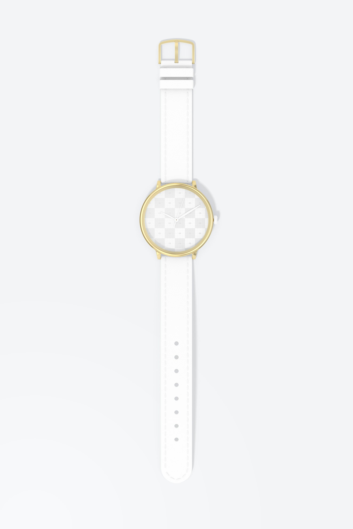 Woman Watch with Leather Band Mockup, Top View