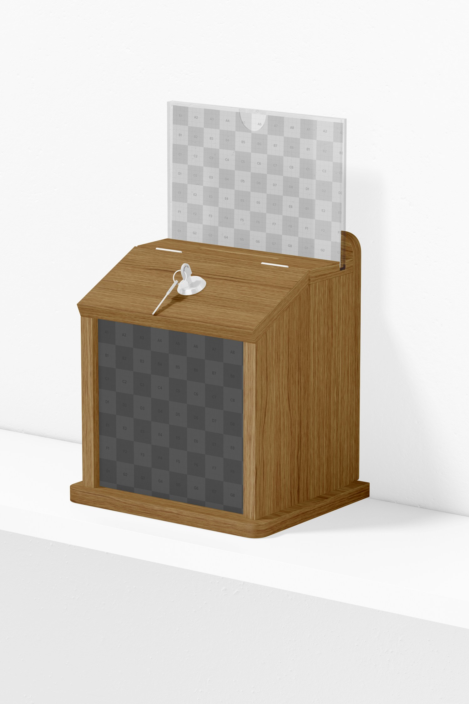 Restaurant Tip Box Mockup, Right View Restaurant Tip Box Mockup, Right View