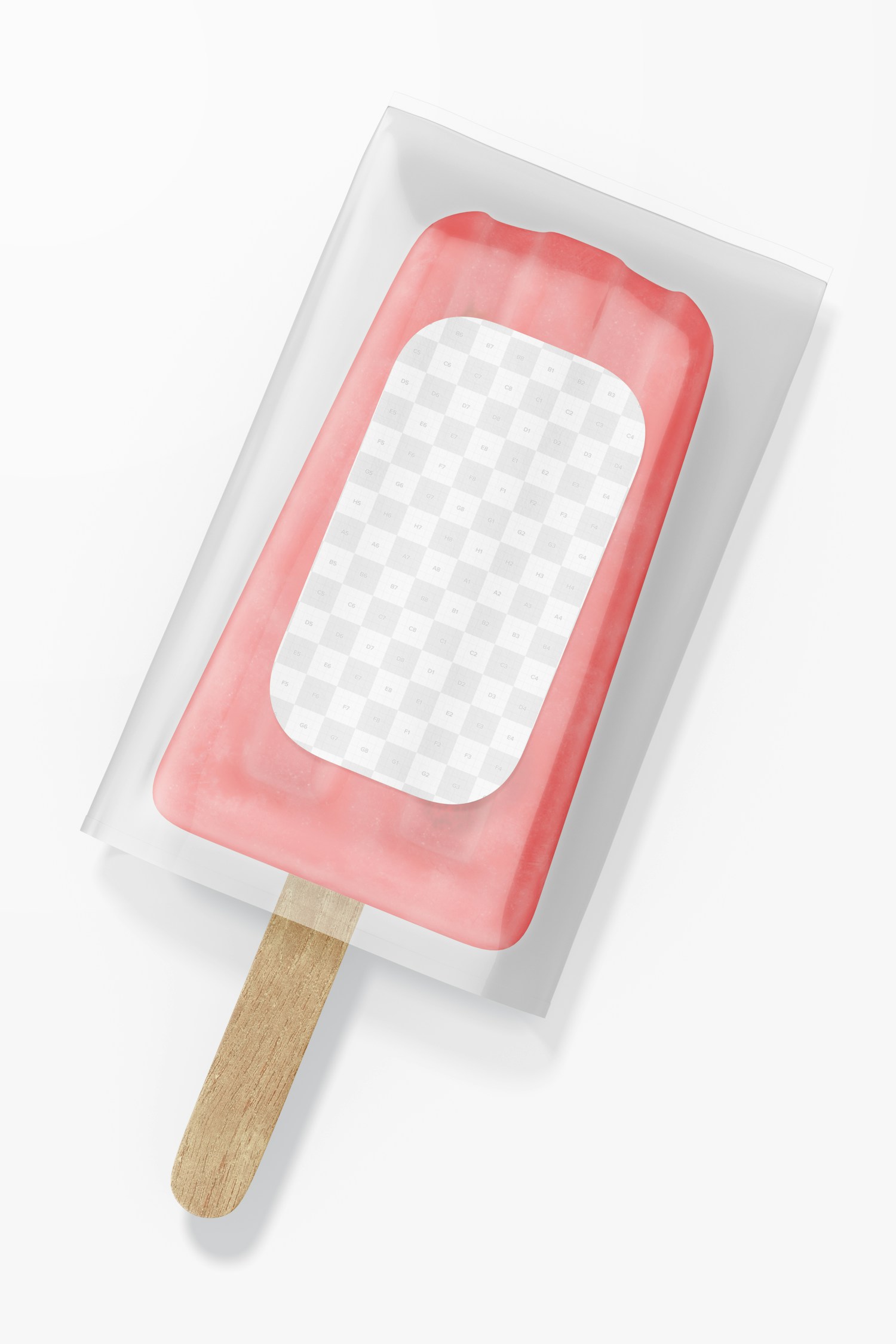 Popsicle Plastic Bag with Tag Mockup, Top View