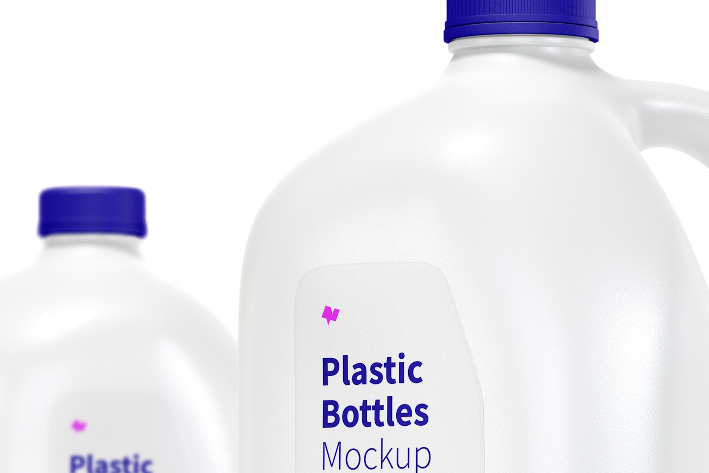 1 gal Plastic Bottles Mockup, Close Up