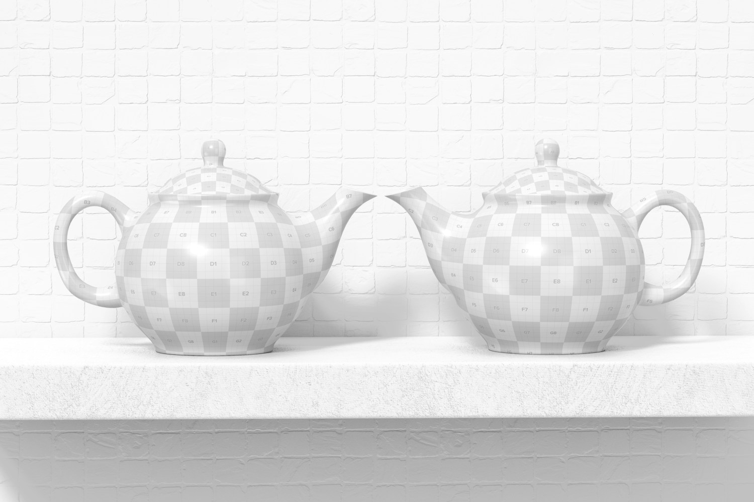 Ceramic Teapots Mockup