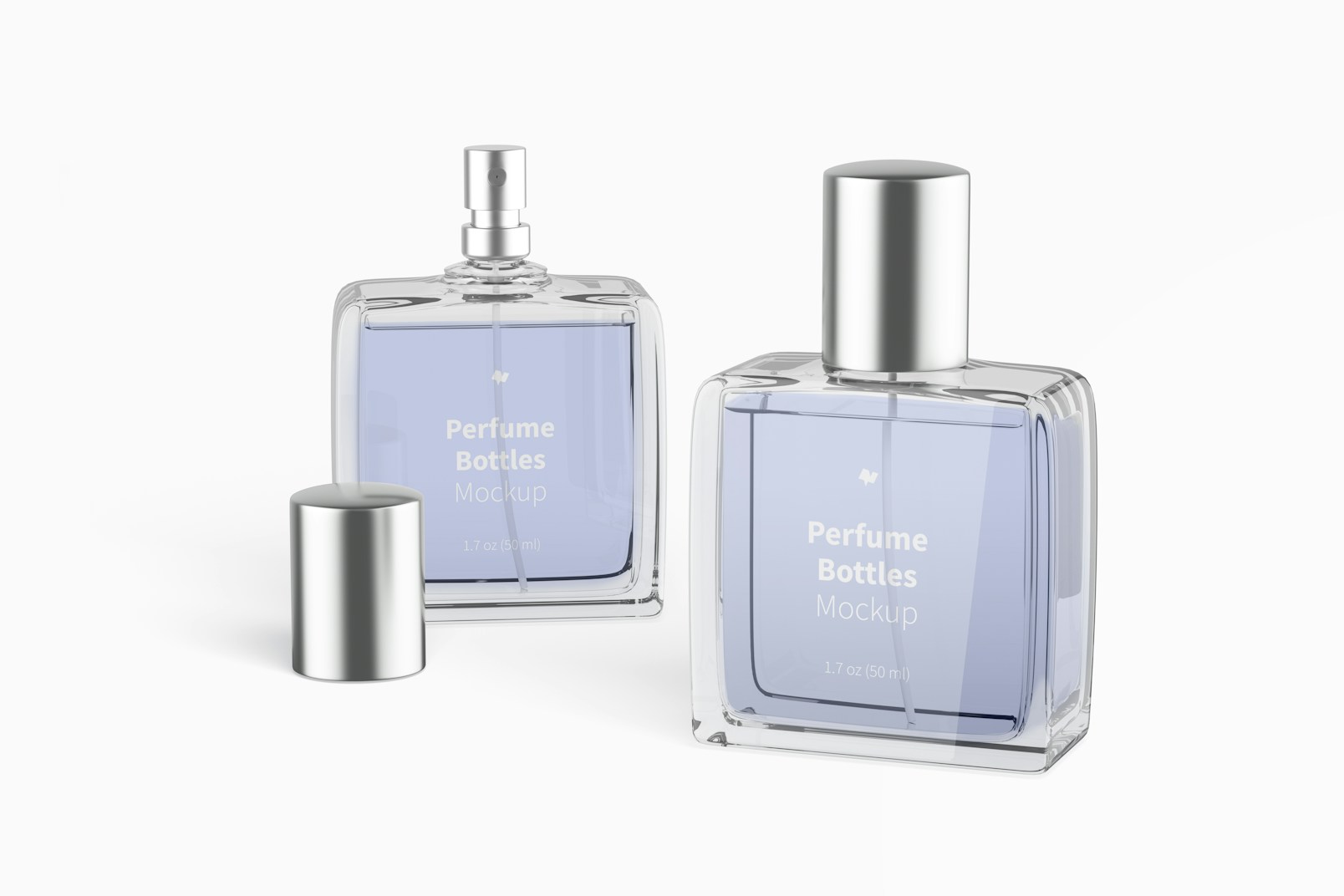 Perfume Bottles Mockup, Opened and Closed