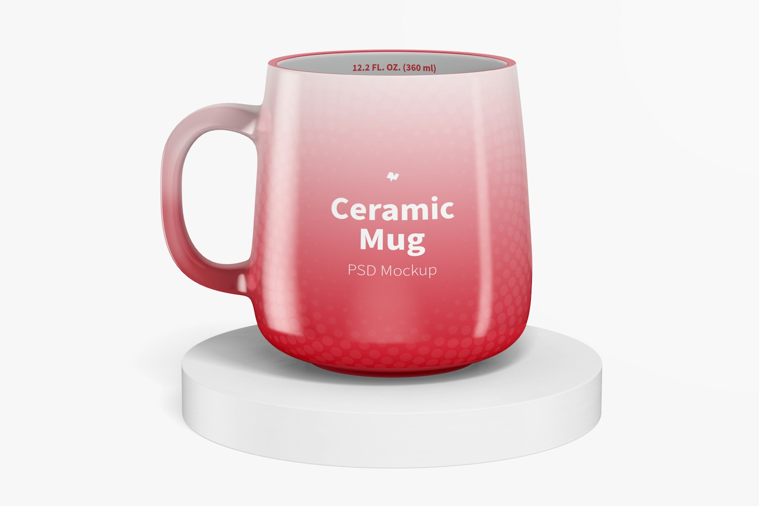 12.2 oz Ceramic Mug Mockup, Front View