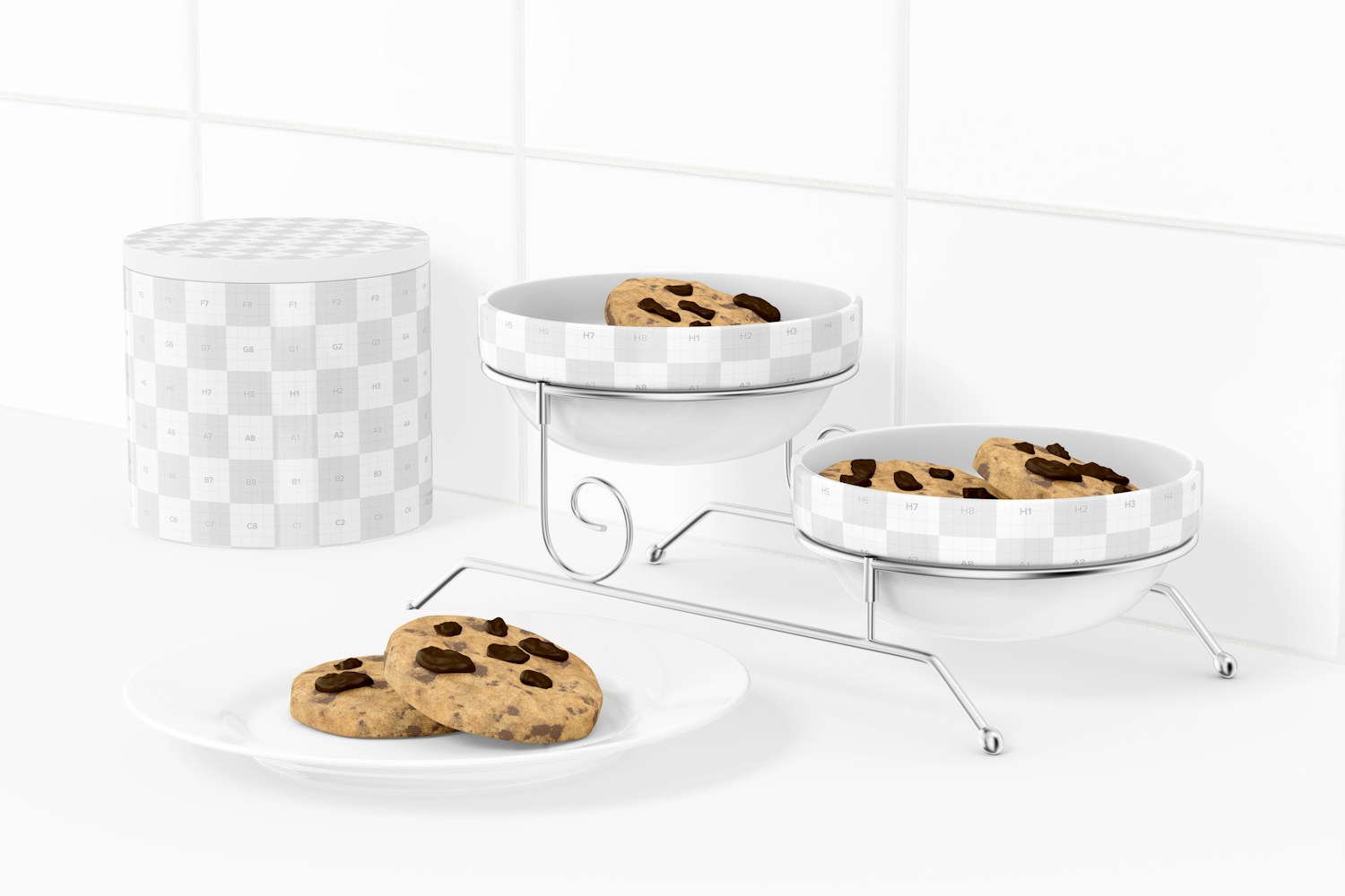 Cookie Stand Mockup, Left View