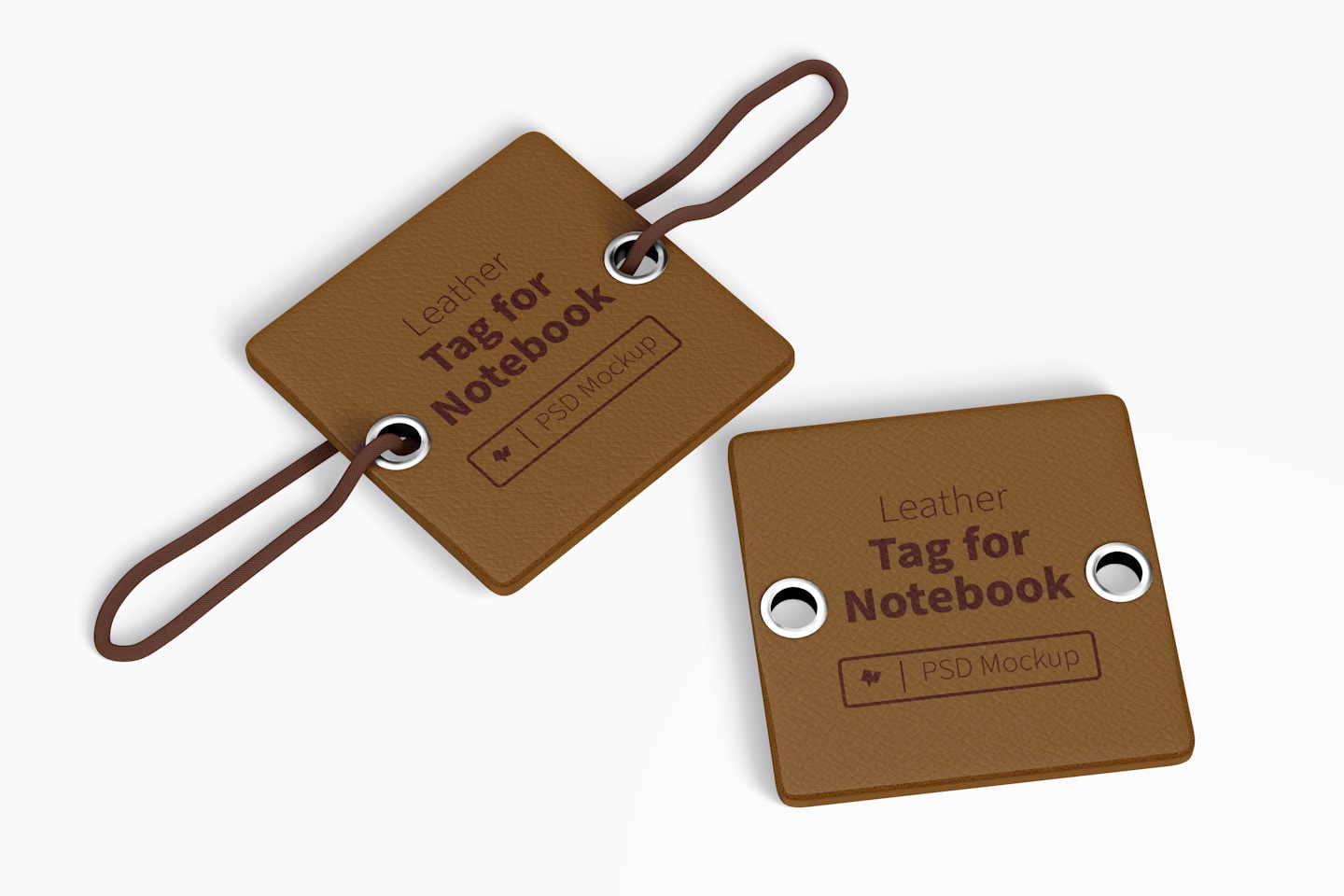 Leather Tags For Notebook Mockup