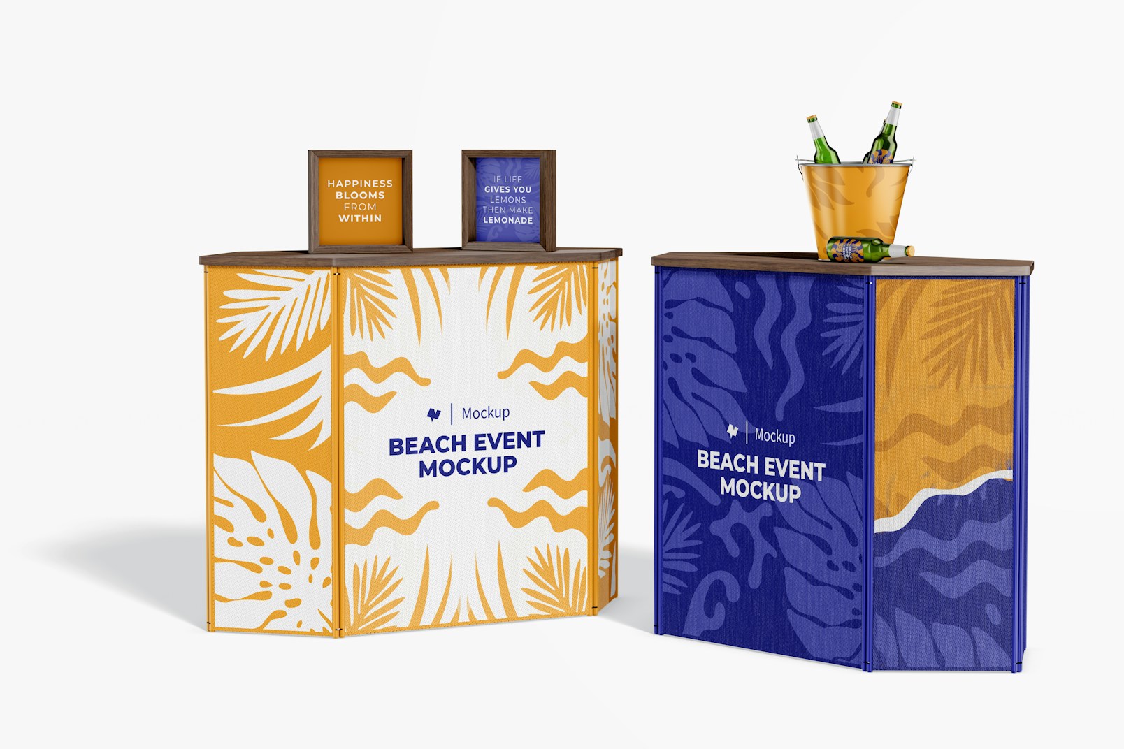 Beach Promotional Stands Mockup