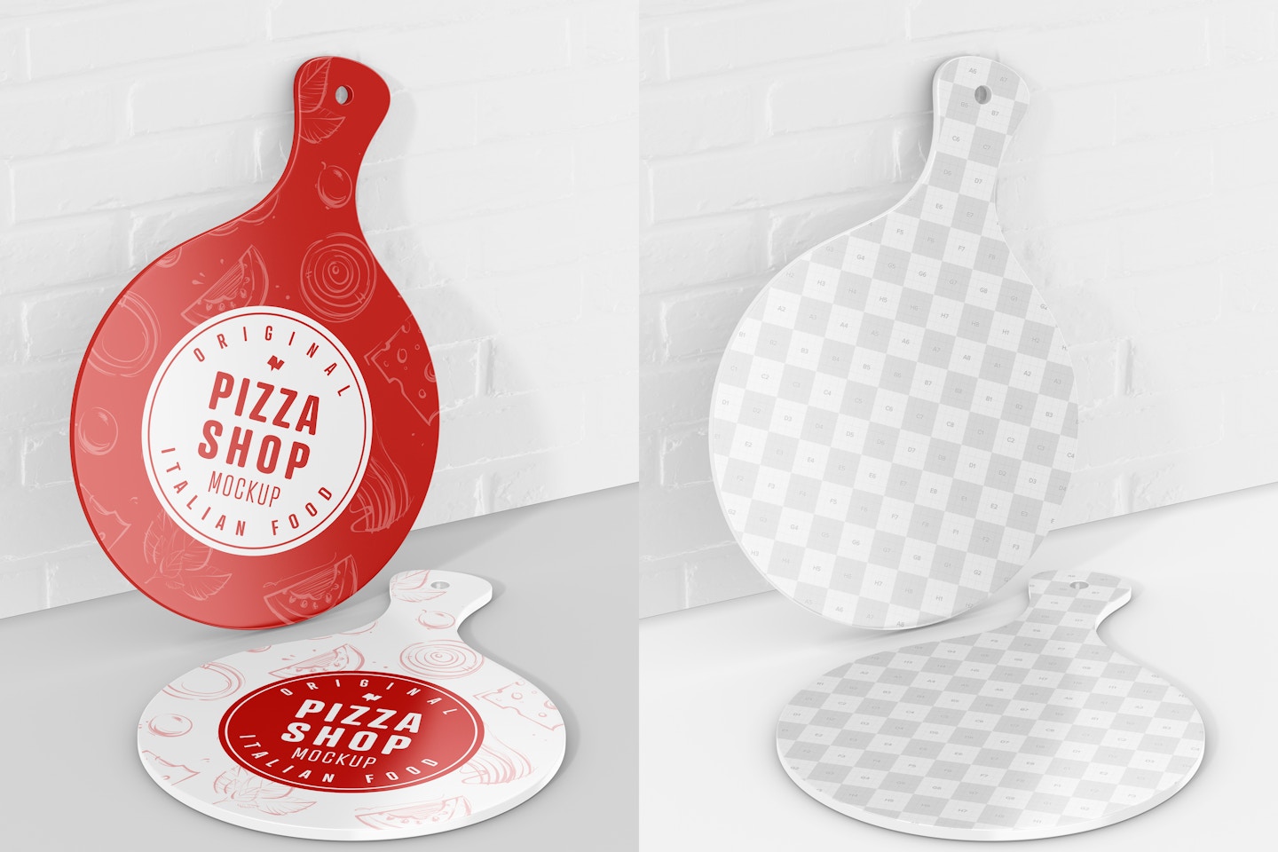 Ceramic Pizza Trays Mockup, Perspective