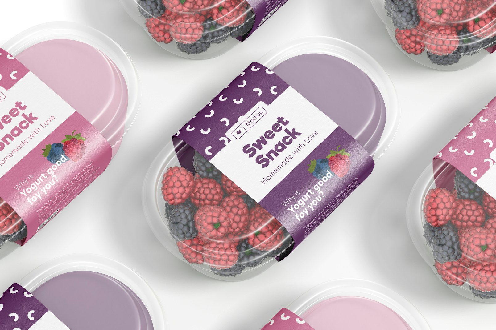 Two Compartment Snack Boxes Set Mockup