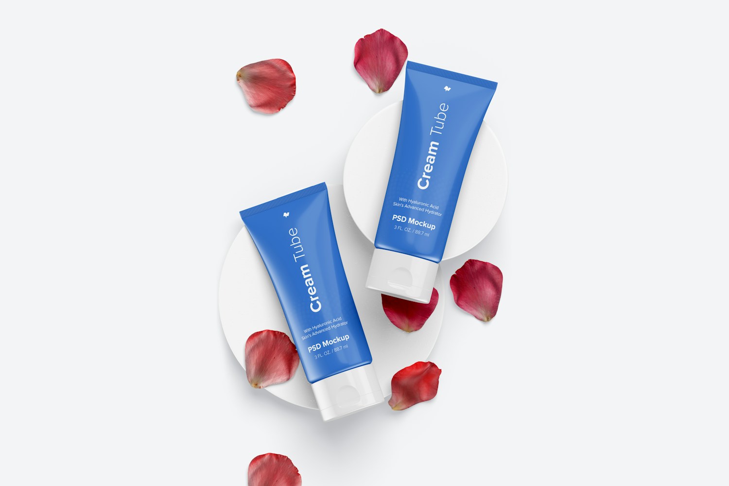 3 Oz Cream Tubes Mockup, Top View 3 Oz Cream Tubes Mockup, Top View