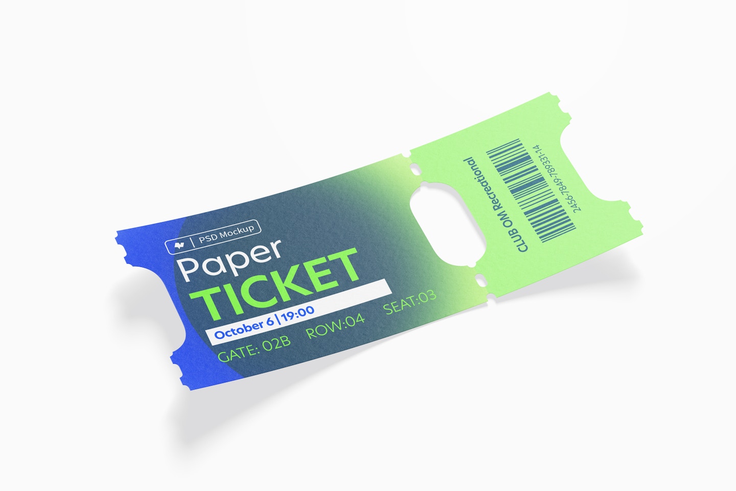 Paper Ticket Mockup