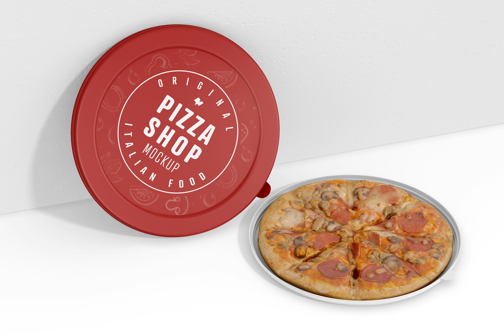 Round Pizza Packaging Mockup