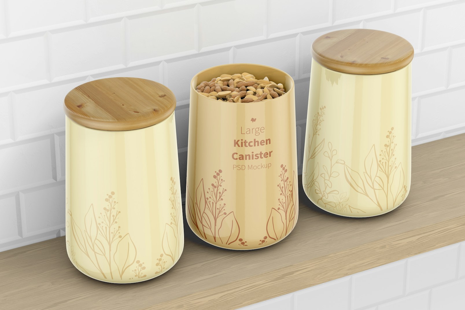 Large Kitchen Canisters Mockup