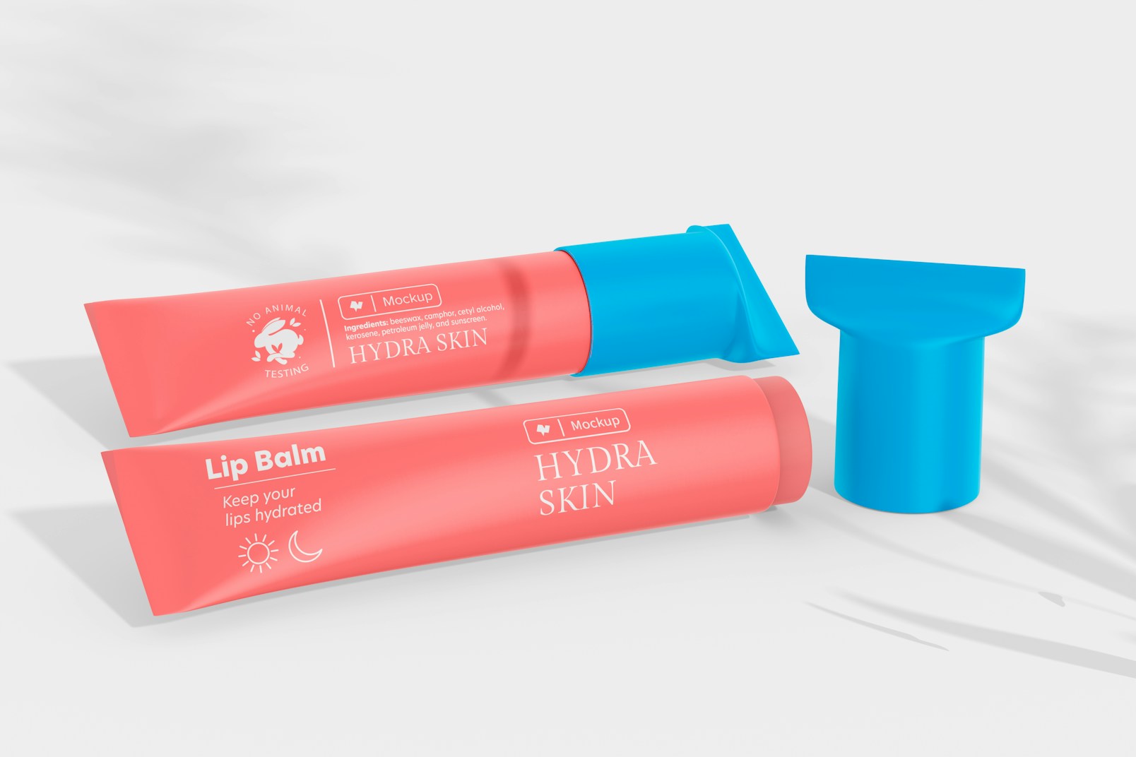 Lip Balm on Paper Tube Mockup, Perspective