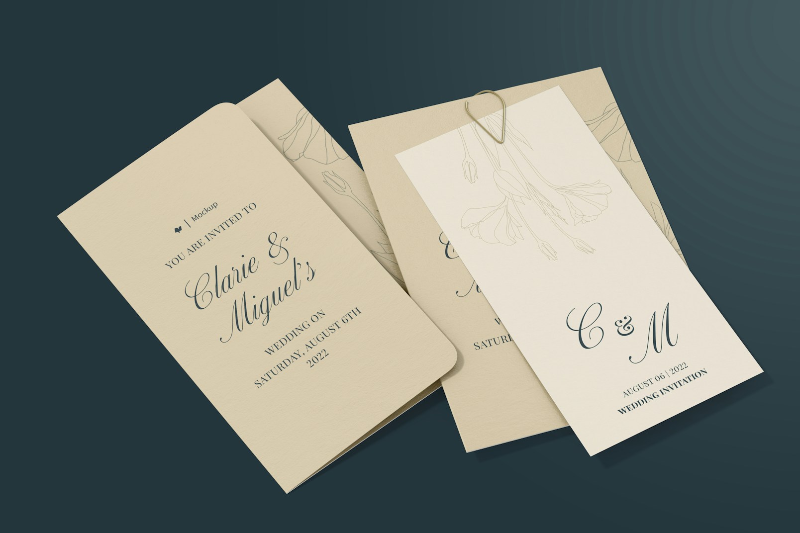 Luxury Wedding Invitation Cards Mockup
