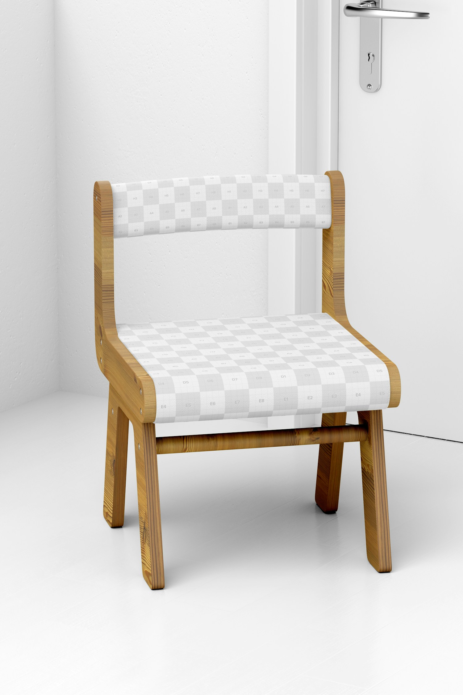 Kid Wooden Chair Mockup, Left View