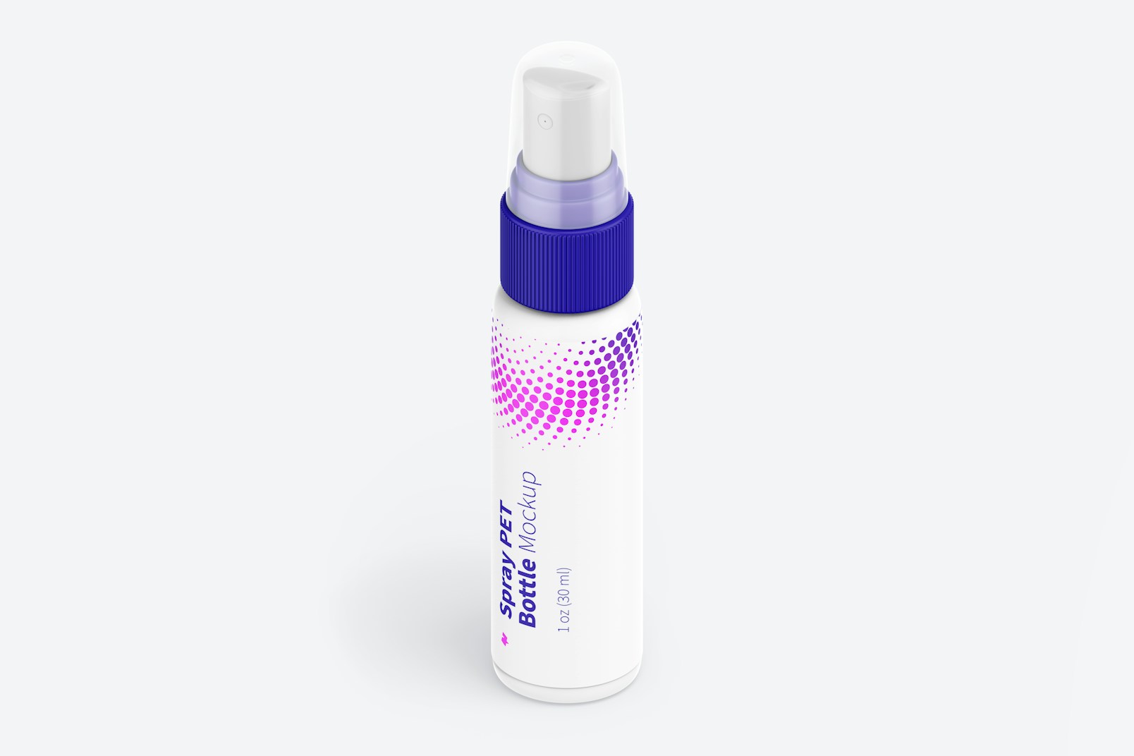 Maqueta de Botella de Spray PET de 1 oz, Vista Isométrica