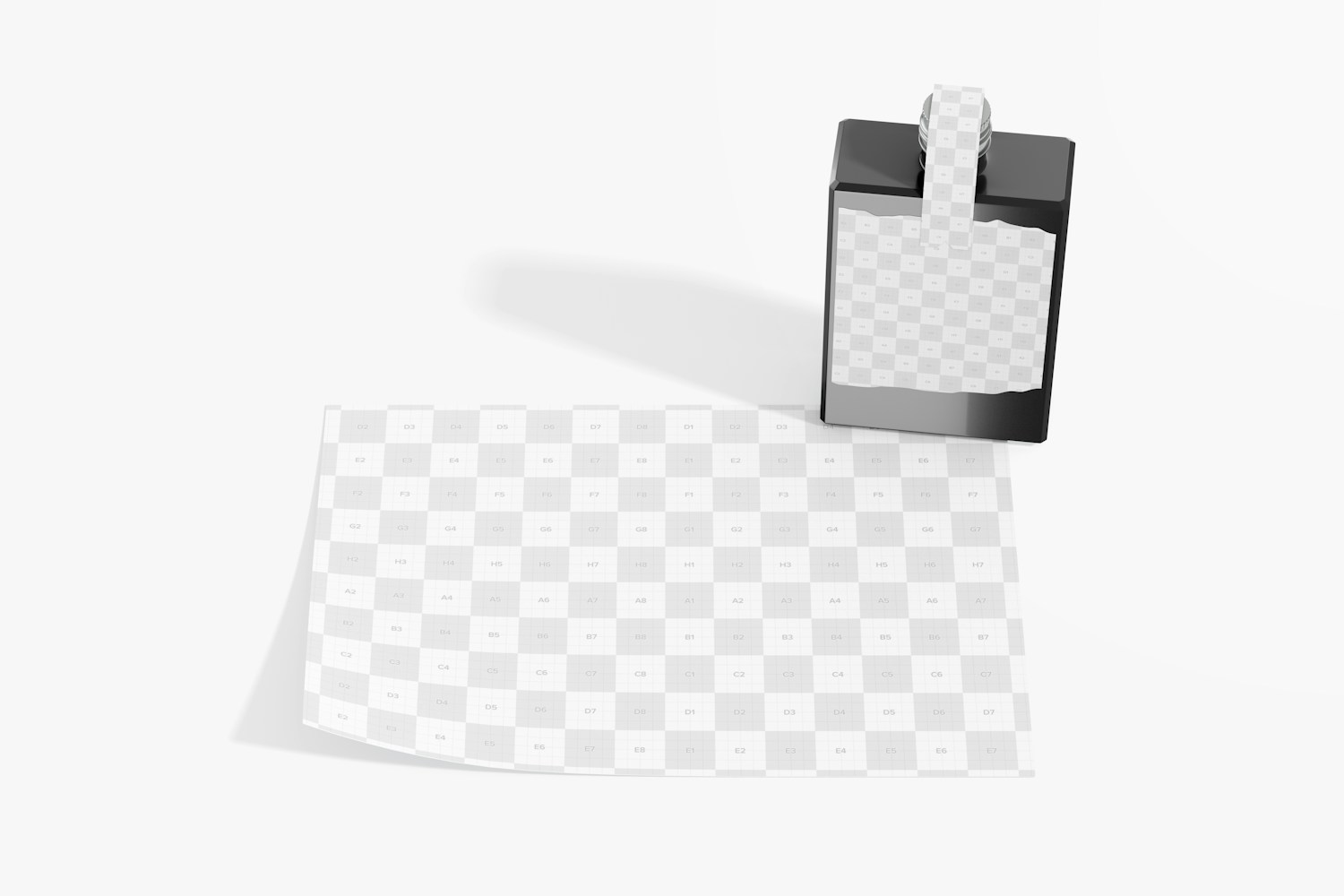 Small Tequila Bottle with Stationery Mockup, High Angle View