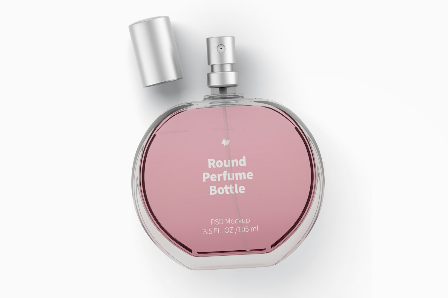 Round Perfume Bottle Mockup, Top View