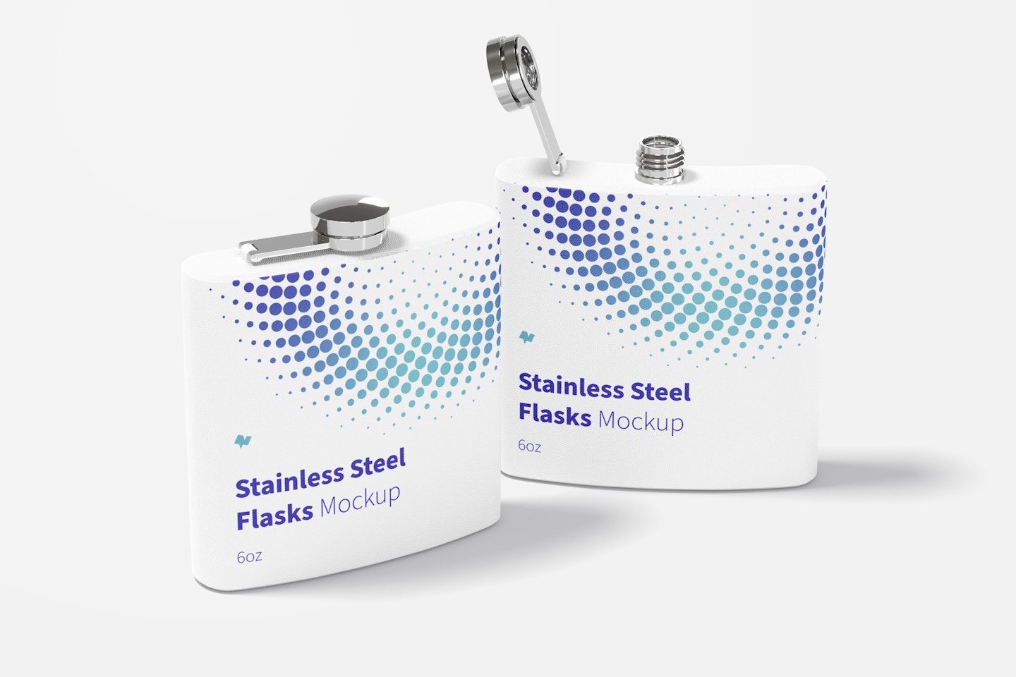 Powder Coated Stainless Steel Flasks Mockup