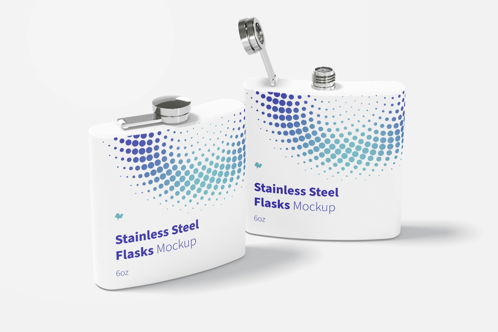 Powder Coated Stainless Steel Flasks Mockup