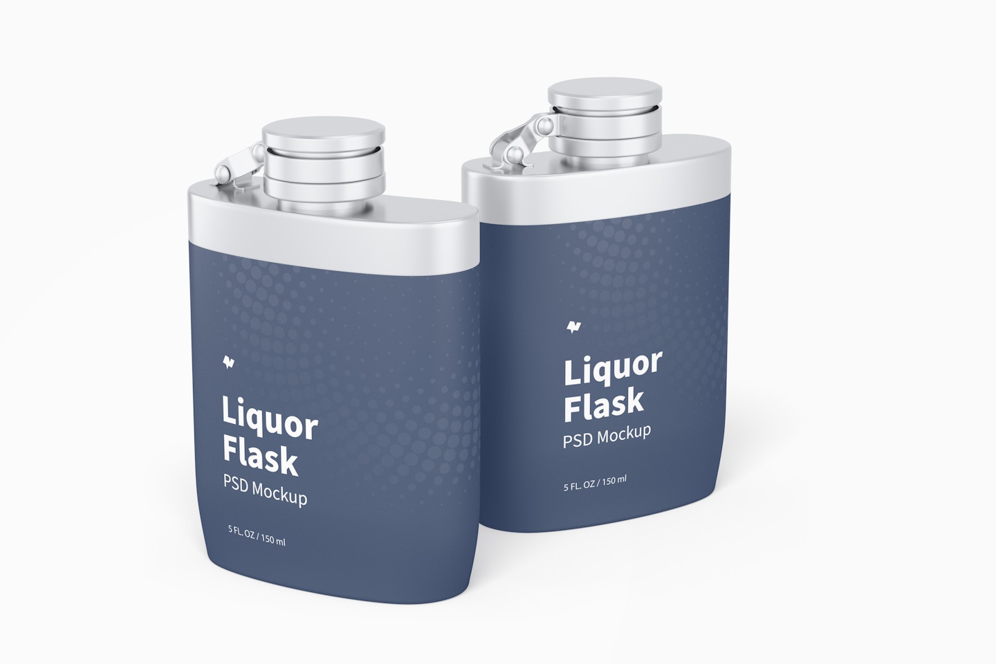 Liquor Flask With Plastic Wrap Mockup