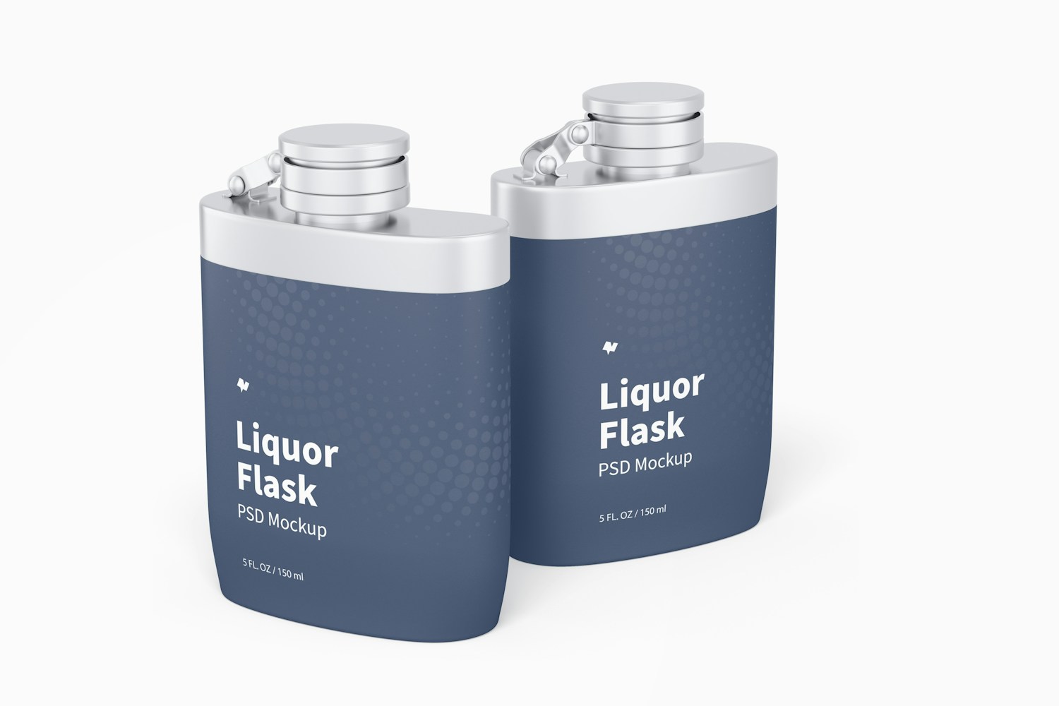 Liquor Flask With Plastic Wrap Mockup Liquor Flask With Plastic Wrap Mockup