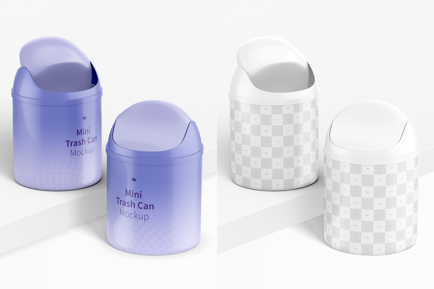Mini Trash Cans Mockup Mini Trash Cans Mockup