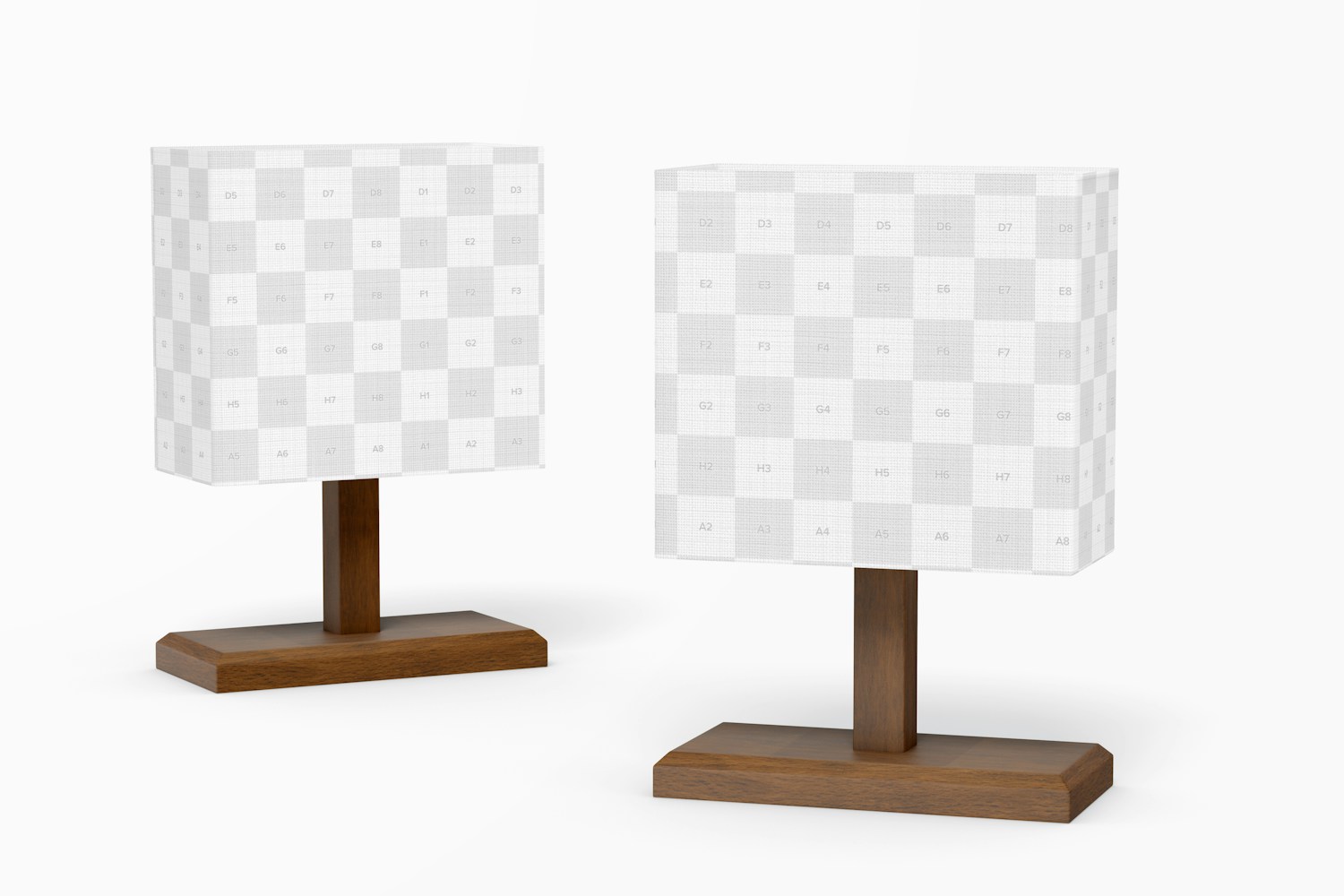 Rectangular Wood Table Lamps Mockup
