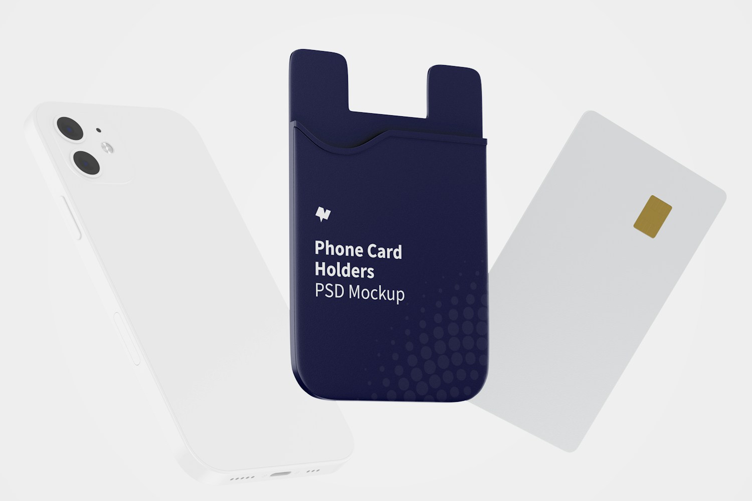 Phone Card Holder Mockup, Floating Phone Card Holder Mockup, Floating