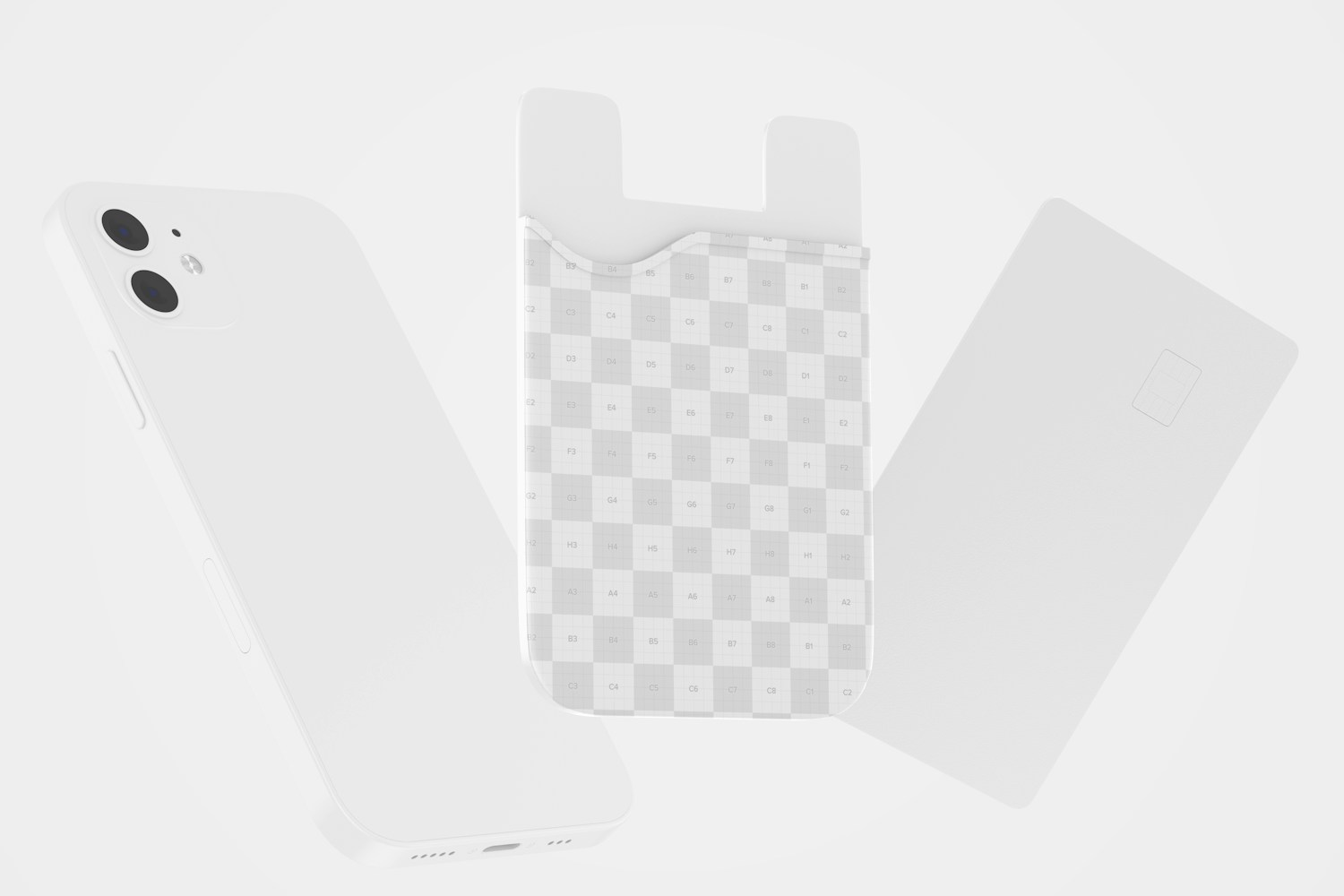 Phone Card Holder Mockup, Floating Phone Card Holder Mockup, Floating