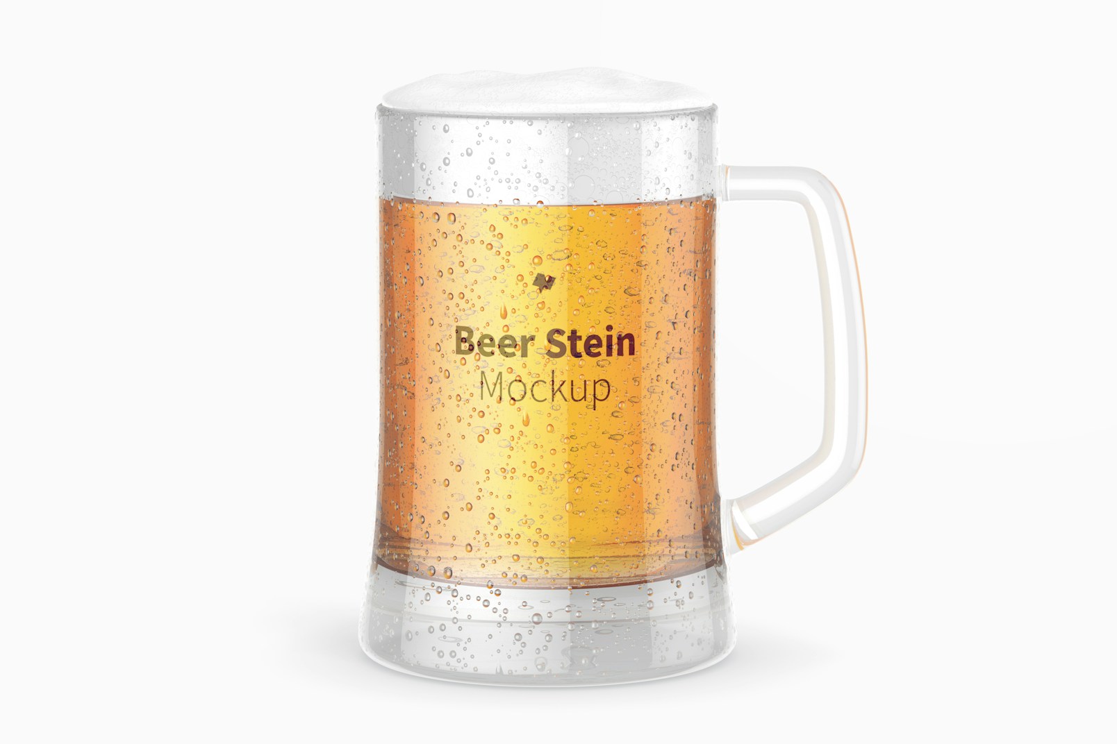 Beer Stein Glass Mockup, Front View